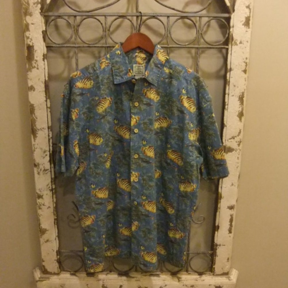 MORRO BAY MENS S/S HAWAIIAN ISLAND BEACH SHIRT-LARGE